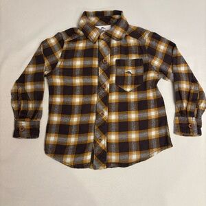 Tommy Bahama 2T Boys’ Plaid Shirt - Brown and Yellow